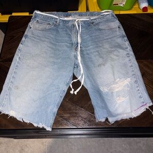 Carhartt Light Blue Distressed Denim Men’s Shorts